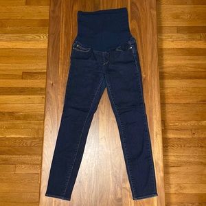 Dark wash maternity skinny jeans